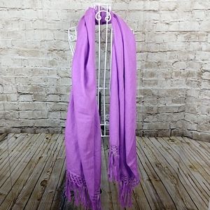 Womans Scarf Pink Fringe